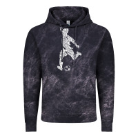 Cloud Black soccer player ball Vintage Hoodie - DesignPulse