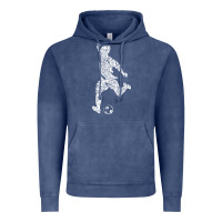 Vintage Denim soccer player ball Vintage Hoodie - DesignPulse