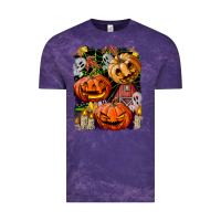 Cloud Purple Halloween Pumpkins Vintage Tee - BundleAndBundleShop