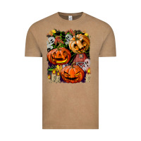 Vintage Coffee Halloween Pumpkins Vintage Tee - BundleAndBundleShop