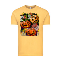 Vintage Mustard Halloween Pumpkins Vintage Tee - BundleAndBundleShop