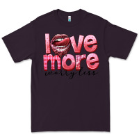 Plum Love more worry less Premium Tee - FaDigitalArtStudio