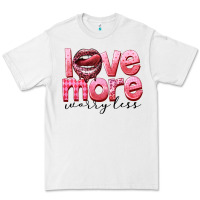 White Love more worry less Premium Tee - FaDigitalArtStudio