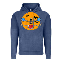 Vintage Denim cheerleading skeleton halloween cheer skeleton cheerleader t shirt Vintage Hoodie - DesignPulse