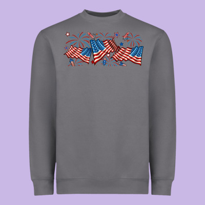 Fourth Of July American Flag Heavyweight Sweatshirt Designed By Ranaportraitstore