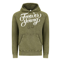 Vintage Olive forever young Vintage Hoodie - DesignPulse