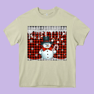 Christmas Snowman Tumbler Heavy Core Tee Designed By Jasminsmagicworld