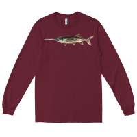 Burgundy Paddlefish Illustrations, Long Sleeve Tee - LillyAllenDesigns