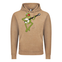 Vintage Coffee Kermit playing the banjo Classic Vintage Hoodie - DesignPulse