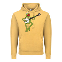 Vintage Mustard Kermit playing the banjo Classic Vintage Hoodie - DesignPulse