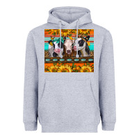 Heather Grey heifers and sunflowers Heavyweight Hoodie - Jasminsmagicworld