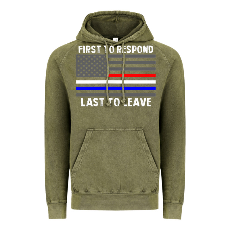 Police Fire Ems First Responder American Flag Firefighter T Shirt Vintage Hoodie by DesignPulse | Teevron