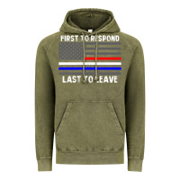 Vintage Olive police fire ems first responder american flag firefighter t shirt Vintage Hoodie - DesignPulse