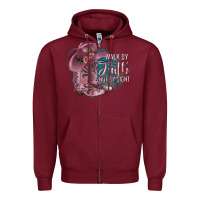 Burgundy Walk By Faith Not By Sight Zipper Hoodie - JahusDesignShop