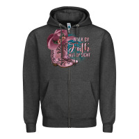 Charcoal Heather Walk By Faith Not By Sight Zipper Hoodie - JahusDesignShop