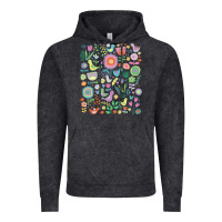 Vintage Black cute birds t  shirt birds and blooms   cute floral pattern by cecca de Vintage Hoodie - DesignPulse