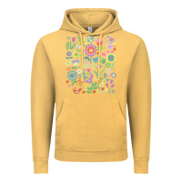 Vintage Mustard cute birds t  shirt birds and blooms   cute floral pattern by cecca de Vintage Hoodie - DesignPulse