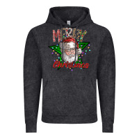 Vintage Black festive santa claus greeting Vintage Hoodie - CowhideDigitalArt