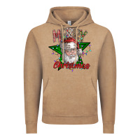 Vintage Coffee festive santa claus greeting Vintage Hoodie - CowhideDigitalArt
