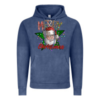 Vintage Denim festive santa claus greeting Vintage Hoodie - CowhideDigitalArt