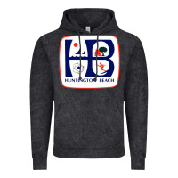 Vintage Black Coat of arms of Huntington Beach Vintage Hoodie - PixelWave