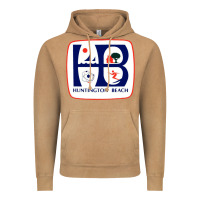 Vintage Camel Coat of arms of Huntington Beach Vintage Hoodie - PixelWave