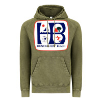 Vintage Olive Coat of arms of Huntington Beach Vintage Hoodie - PixelWave