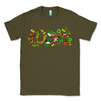 Army Green St. Patrick's Western lucky and shamrocks Classic Tee - OliviaCreatesArt