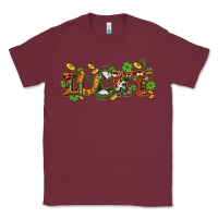 Burgundy St. Patrick's Western lucky and shamrocks Classic Tee - OliviaCreatesArt