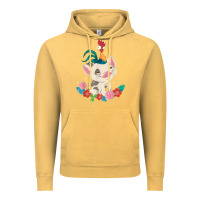 Vintage Mustard Moana HeiHei Rooster Pua Flowers Graphic Vintage Hoodie - PixelWave