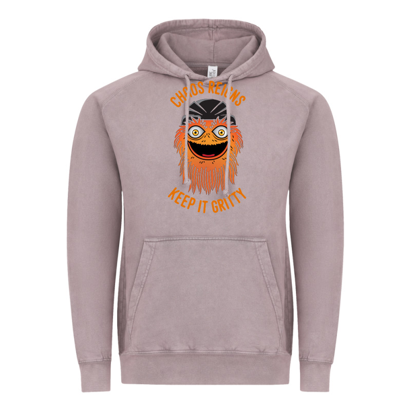 Chaos Reigns Keep It Gritty Vintage Hoodie by PixelWave | Teevron