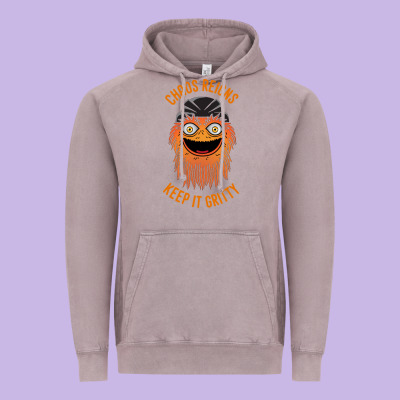 Chaos Reigns Keep It Gritty Vintage Hoodie Designed By Pixelwave