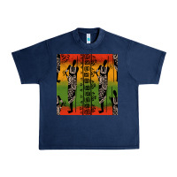 Navy african silhouette seamless pattern Urban Heavy Tee - BundleAndBundleShop