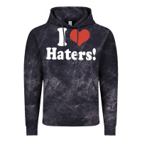 Cloud Black i love haters Vintage Hoodie - PixelWave