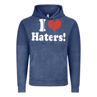 Vintage Denim i love haters Vintage Hoodie - PixelWave