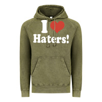 Vintage Olive i love haters Vintage Hoodie - PixelWave