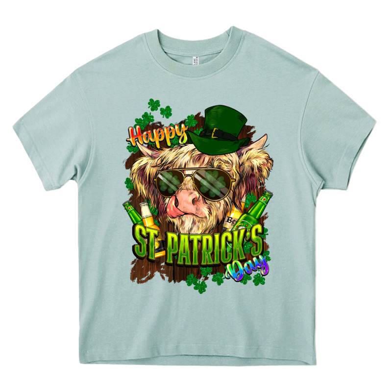 St. Patrick's Day Cow Heavy Core Tee by HowdyJamesFarm | Teevron