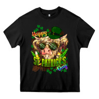 Black St. Patrick's Day Cow Heavy Core Tee - HowdyJamesFarm