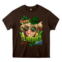 Chocolate Brown St. Patrick's Day Cow Heavy Core Tee - HowdyJamesFarm
