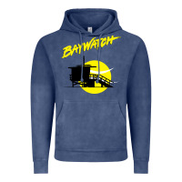 Vintage Denim baywatch lifeguard tower sunset   baywatch Vintage Hoodie - PixelWave