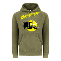Vintage Olive baywatch lifeguard tower sunset   baywatch Vintage Hoodie - PixelWave