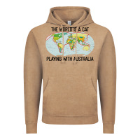 Vintage Coffee the world is a cat playing with australia 2020 shirt Vintage Hoodie - PixelWave