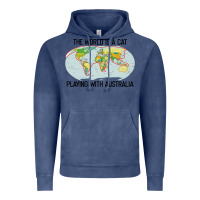 Vintage Denim the world is a cat playing with australia 2020 shirt Vintage Hoodie - PixelWave