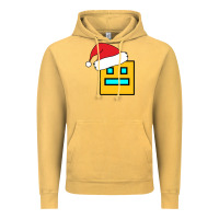 Vintage Mustard Geometry Dash Vintage Hoodie - PixelWave
