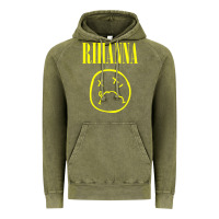 Vintage Olive Grunge Rihanna Vintage Hoodie - PixelWave