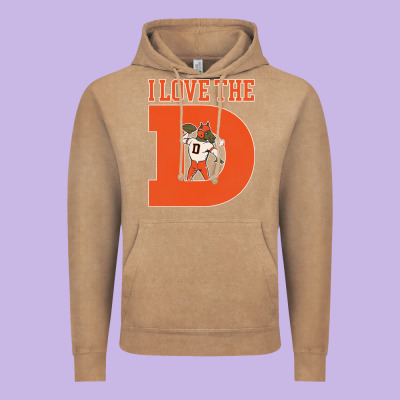 I Love The D Broncos Football Quote Vintage Hoodie Designed By Pixelwave