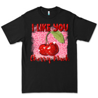 Black I like you cherry much Valentine's Day Premium Tee - FaDigitalArtStudio