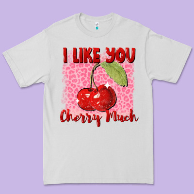 I Like You Cherry Much Valentine's Day Premium Tee Designed By Fadigitalartstudio