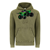 Vintage Olive monster truck grave digger Vintage Hoodie - PixelWave