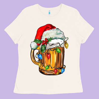 Christmas Beer Ladies Tee Designed By Fadigitalartstudio